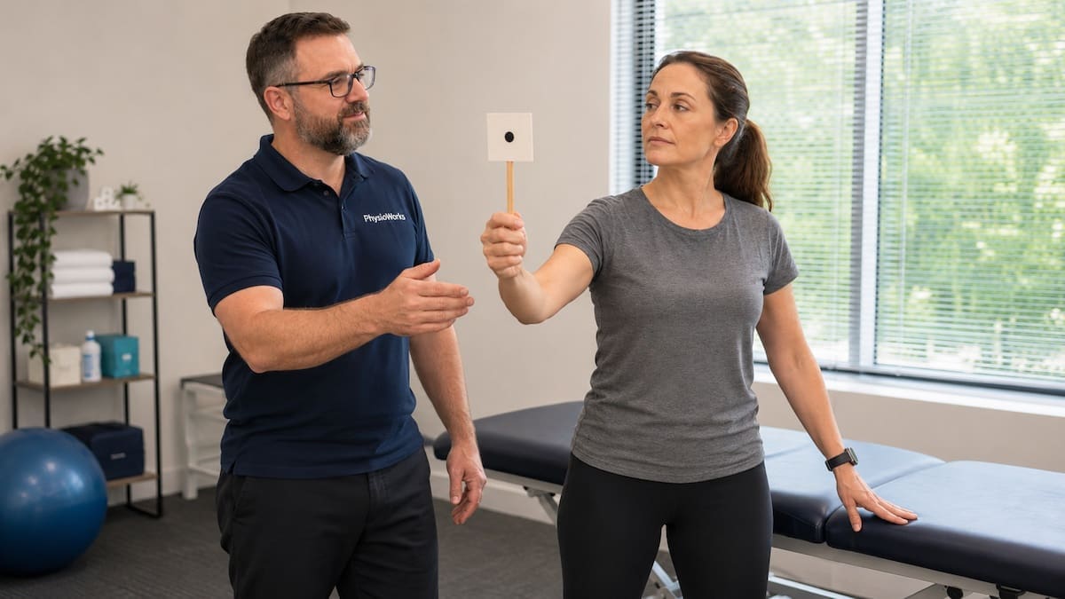 Vestibular migraine rehabilitation visual motion exercise with physiotherapist coaching