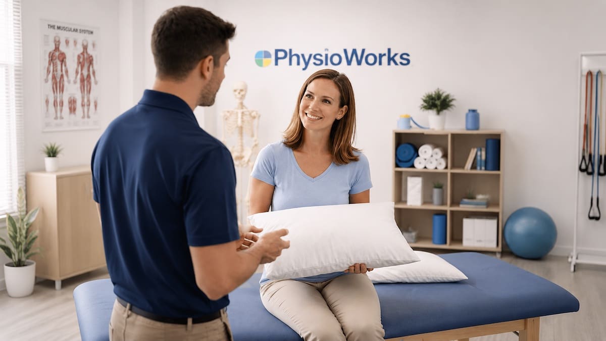 Best pillow for neck pain discussed during physiotherapy sleep position assessment