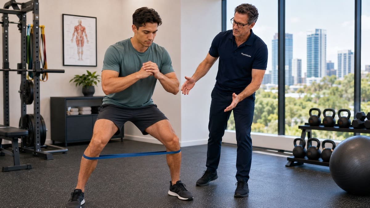 LCL injury lateral knee control during band rehab exercise