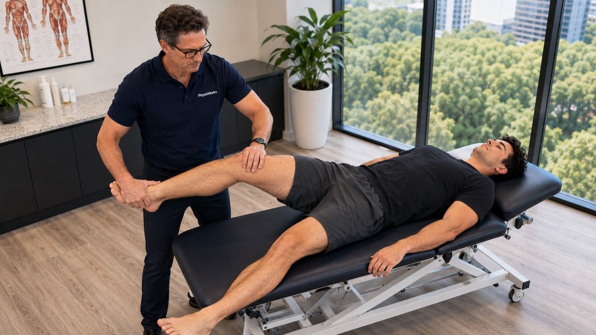 LCL injury lateral knee varus stress assessment by physiotherapist