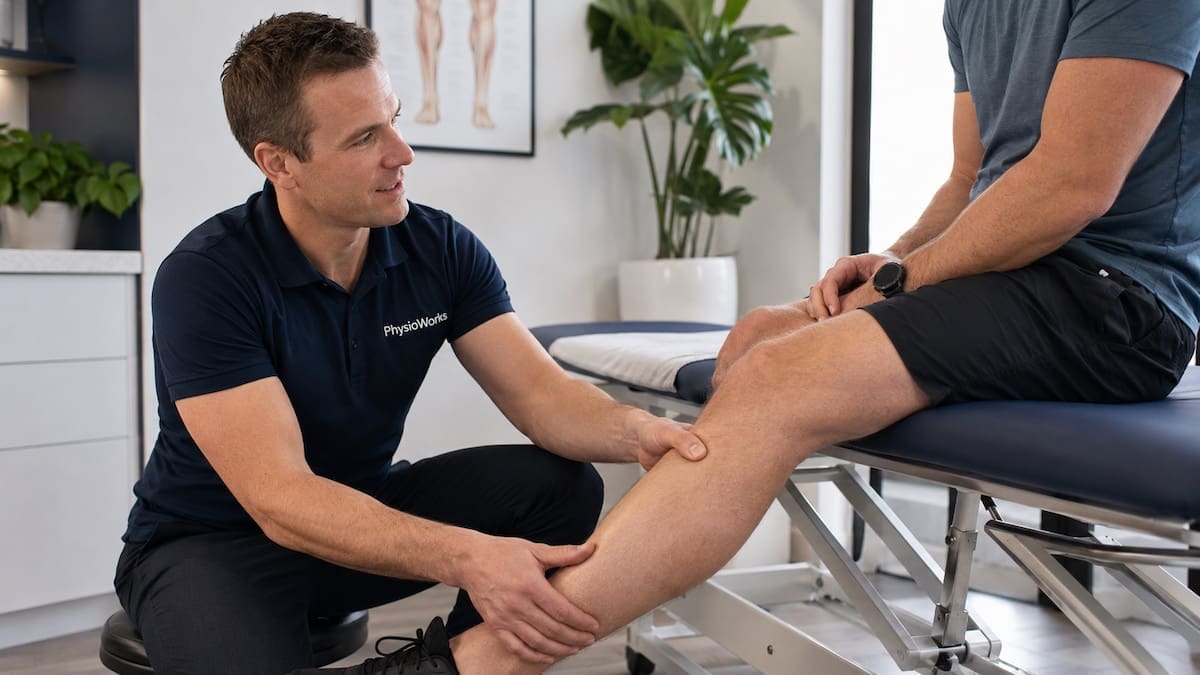 Muscle cramps treatment calf assessment Muscle cramps treatment calf assessment with physiotherapist
