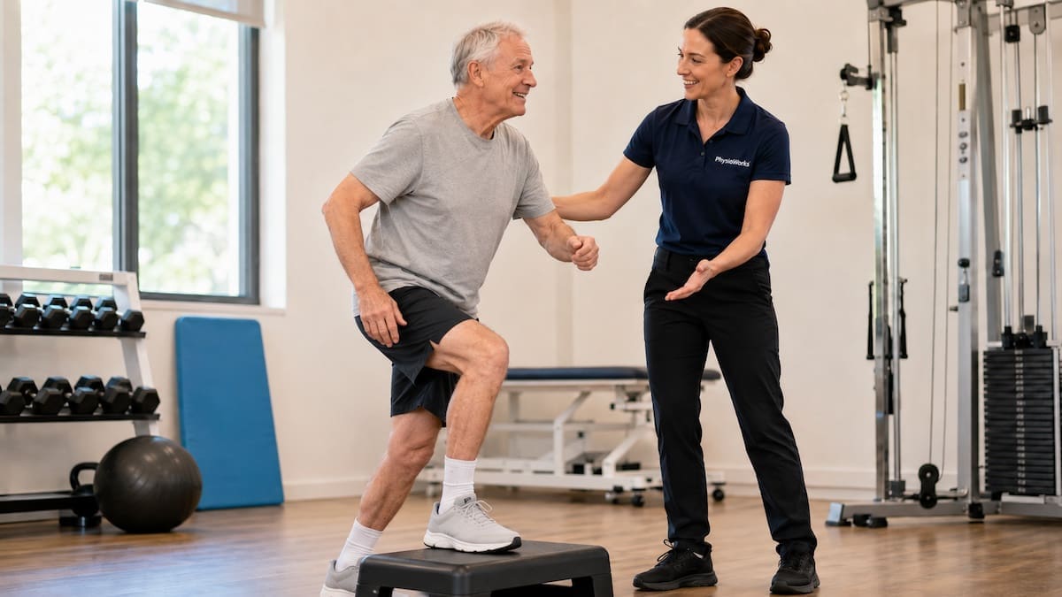 Sarcopenia step-up balance exercise for older adult falls prevention