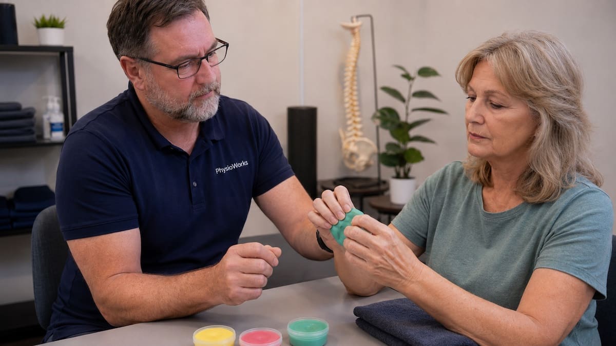wrist-hand-arthritis-putty-exercise Wrist and hand arthritis finger strengthening with therapy putty